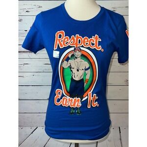 John‎ Cena WWE tee Shirt Respect Earn It Never Give Up You Cant See Me NWT Small